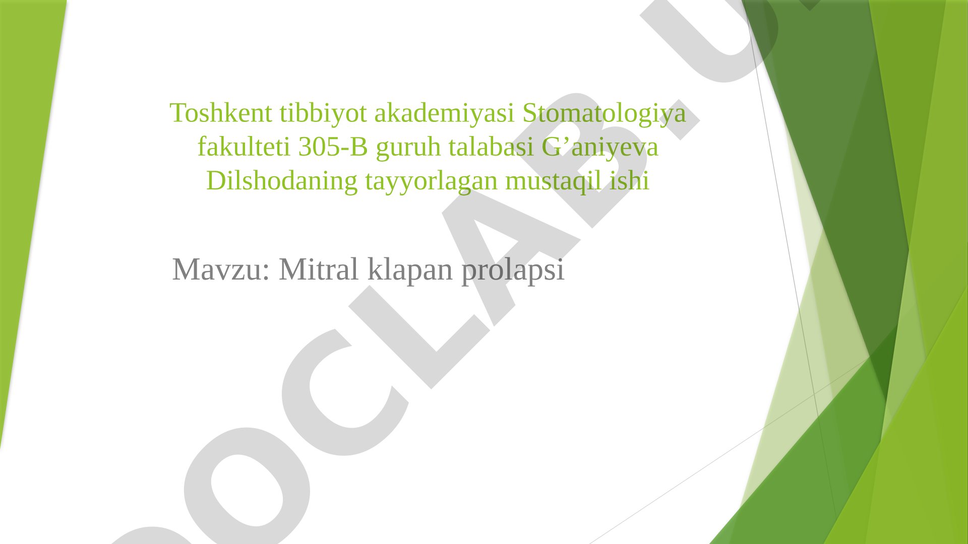 Mitral klapan prolapsi