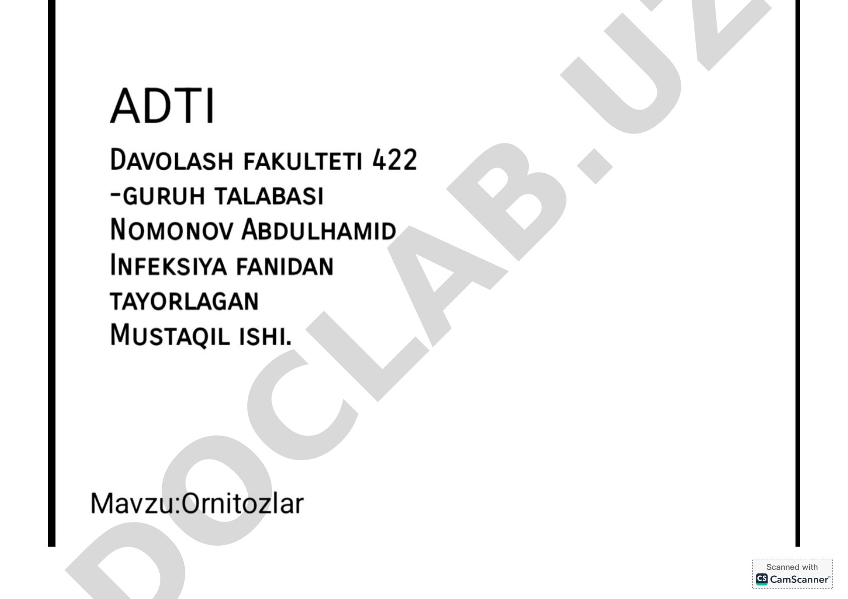 Hujjat mavzusi aniqlanmadi