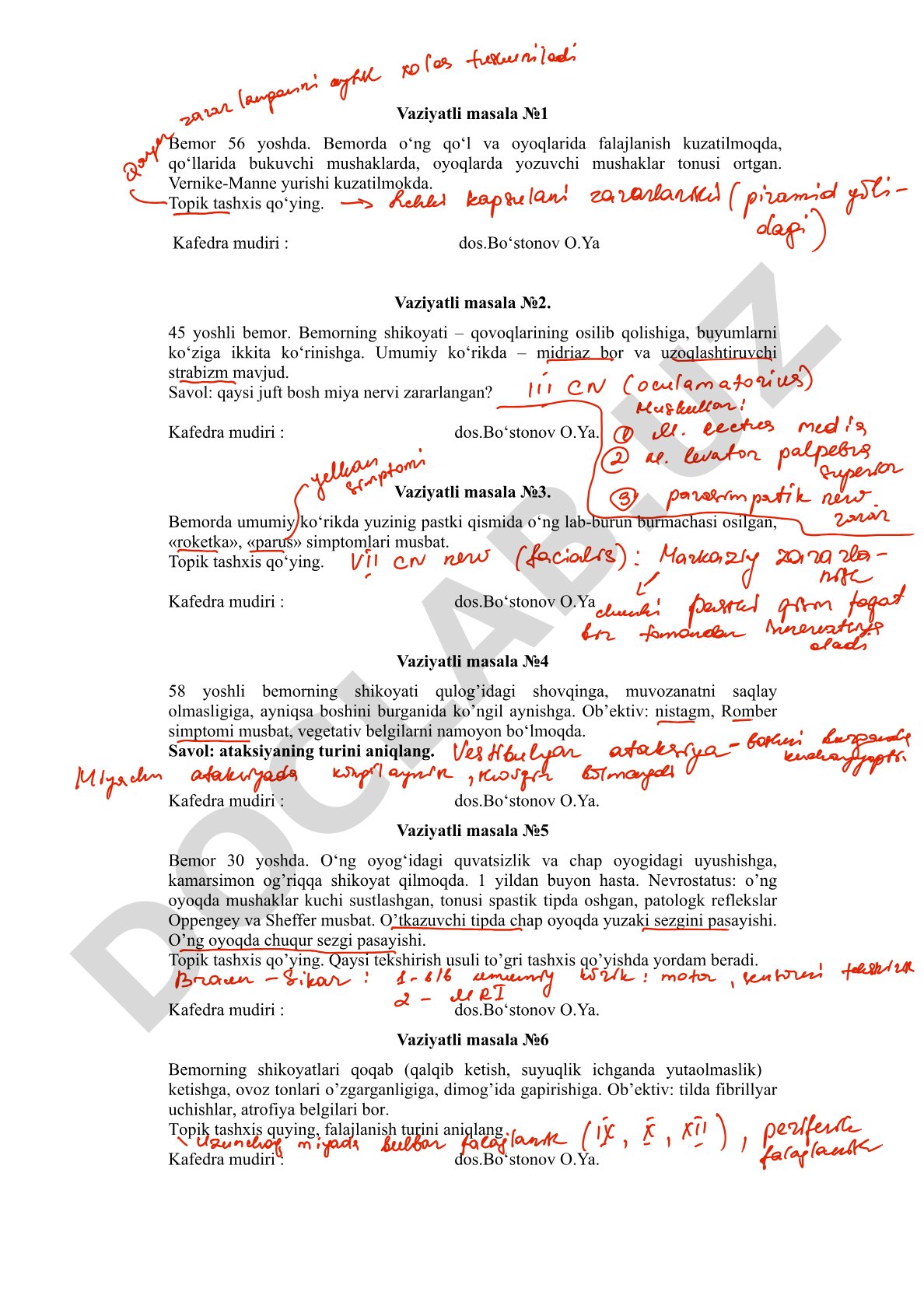Vaziyatli masalalar (nevrologiya)