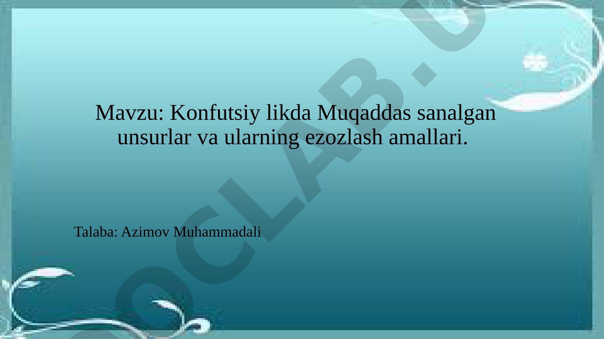 Konfutsiylikda Muqaddas sanalgan unsurlar va ularning ezozlash amallari