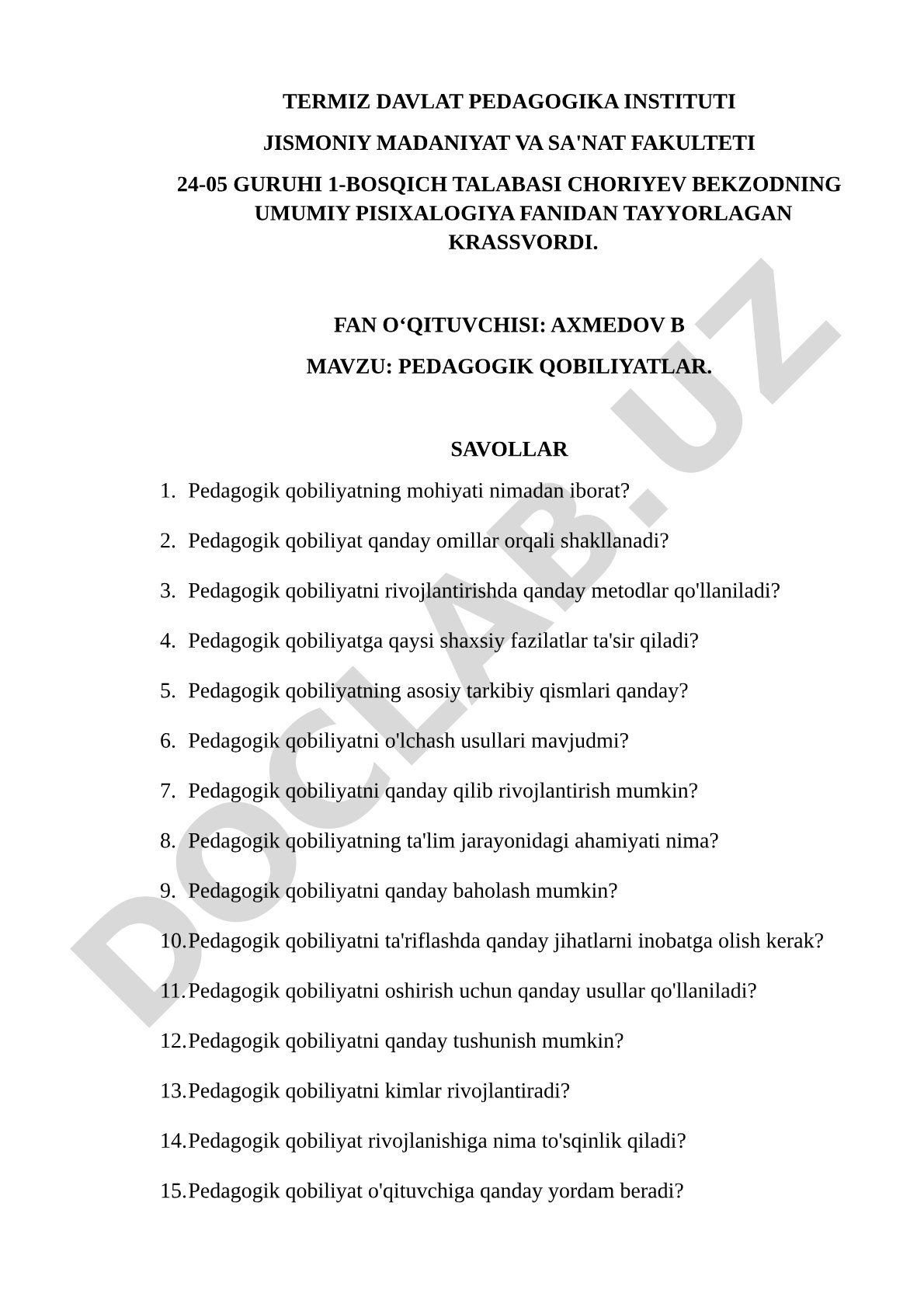 Pedagogik qobiliyatlar