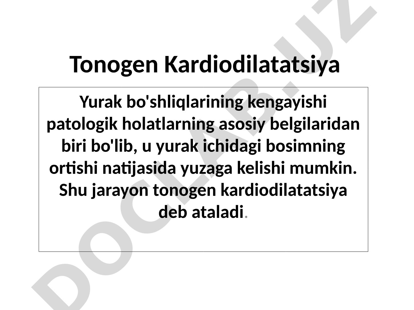 Tonogen kardiodilatatsiya va Frank-Starling qonuni