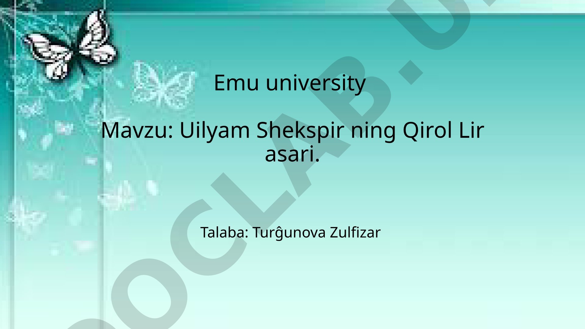Uilyam Shekspirning Qirol Lir asari