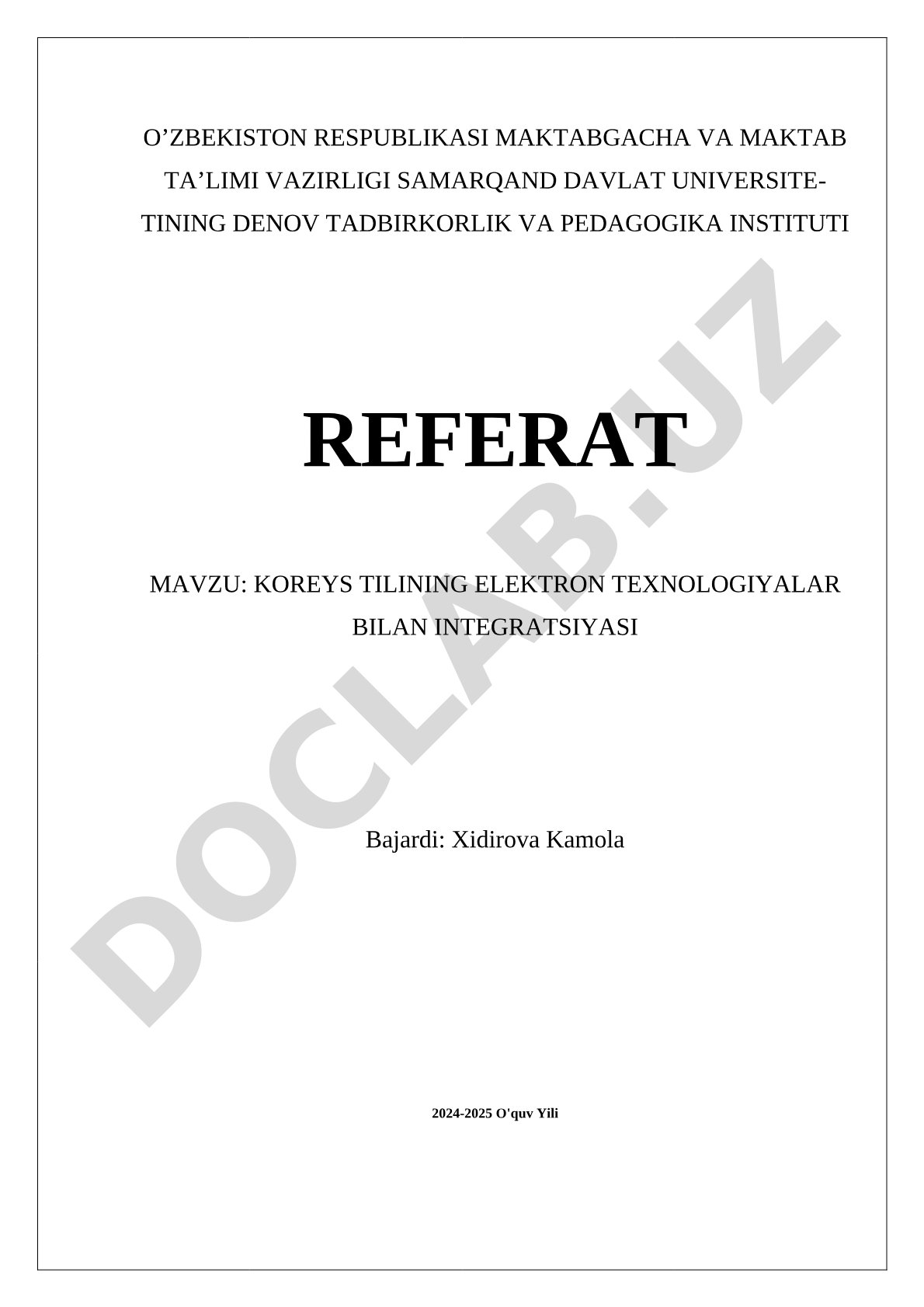 Koreys tilining elektron texnologiyalar bilan integratsiyasi
