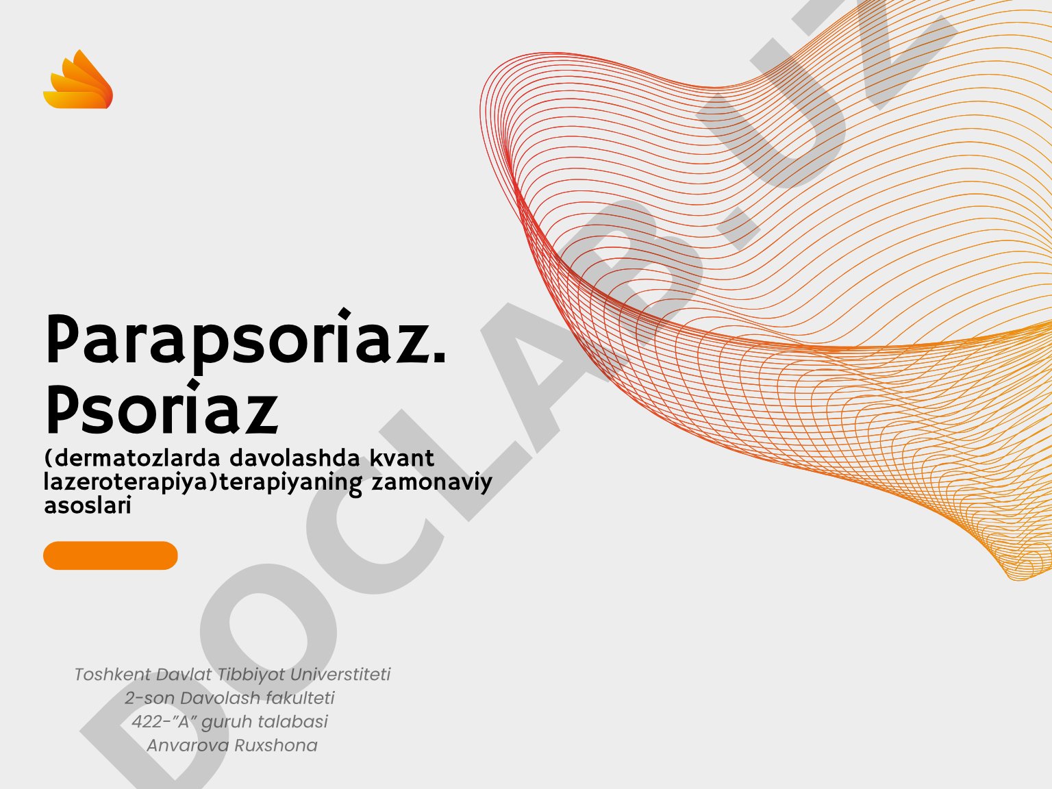 Parapsoriaz va psoriazda kvant lazeroterapiya