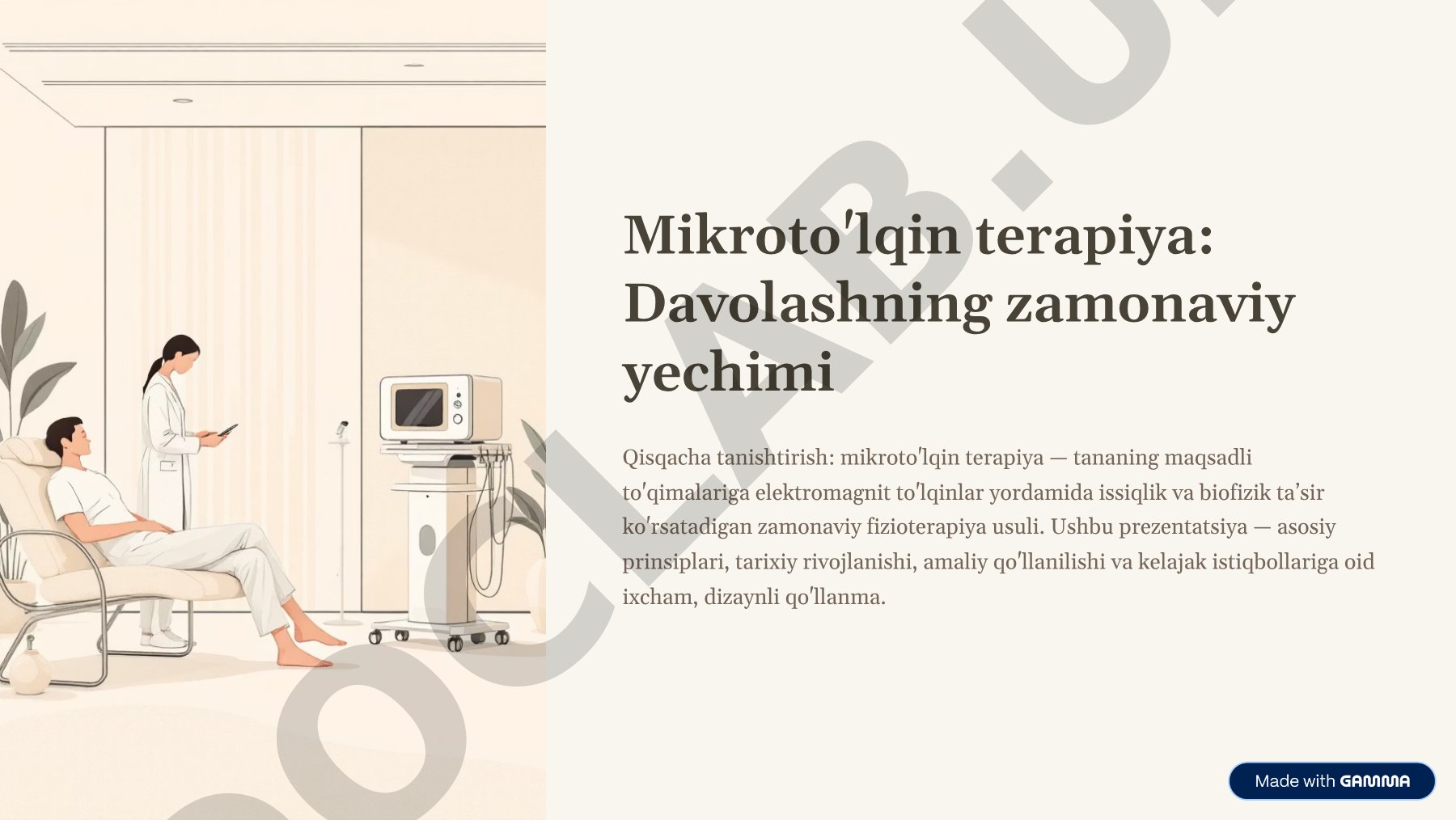 Mikroto'lqin terapiya: Davolashning zamonaviy yechimi