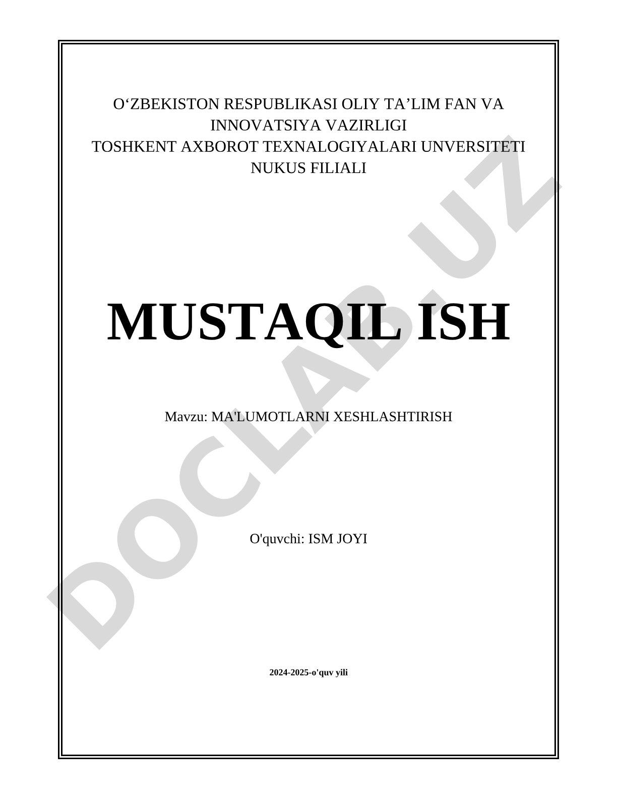 Ma'lumotlarni xeshlashtirish