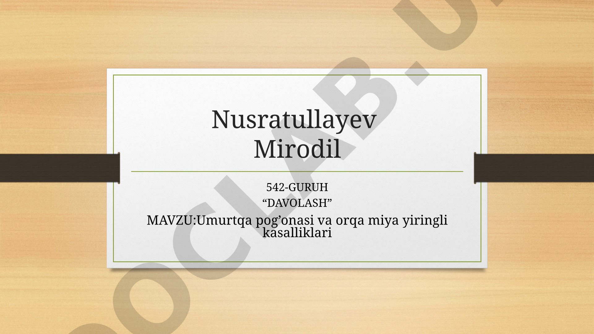 Umurtqa pog'onasi va orqa miya yiringli kasalliklari
