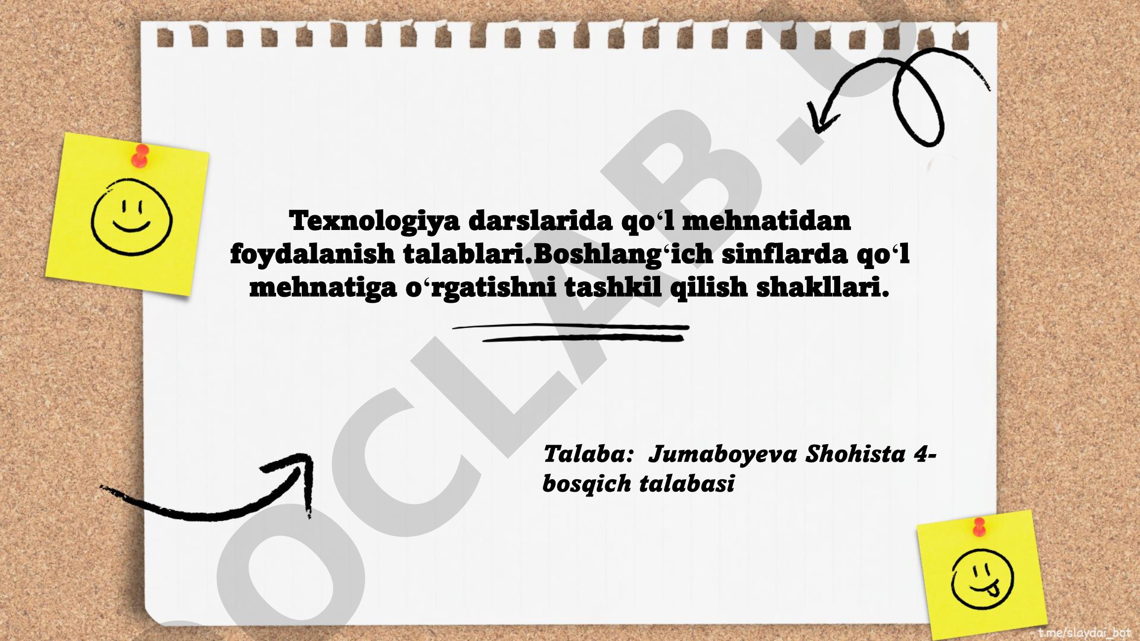 Texnologiya darslarida qoʻl mehnatidan foydalanish talablari va boshlangʻich sinflarda oʻrgatish shakllari