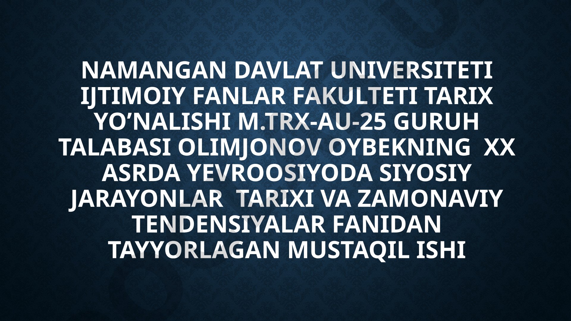 Nuriddin Muhiddinov siyosiy faoliyatiga chizgilar (1917-2008)