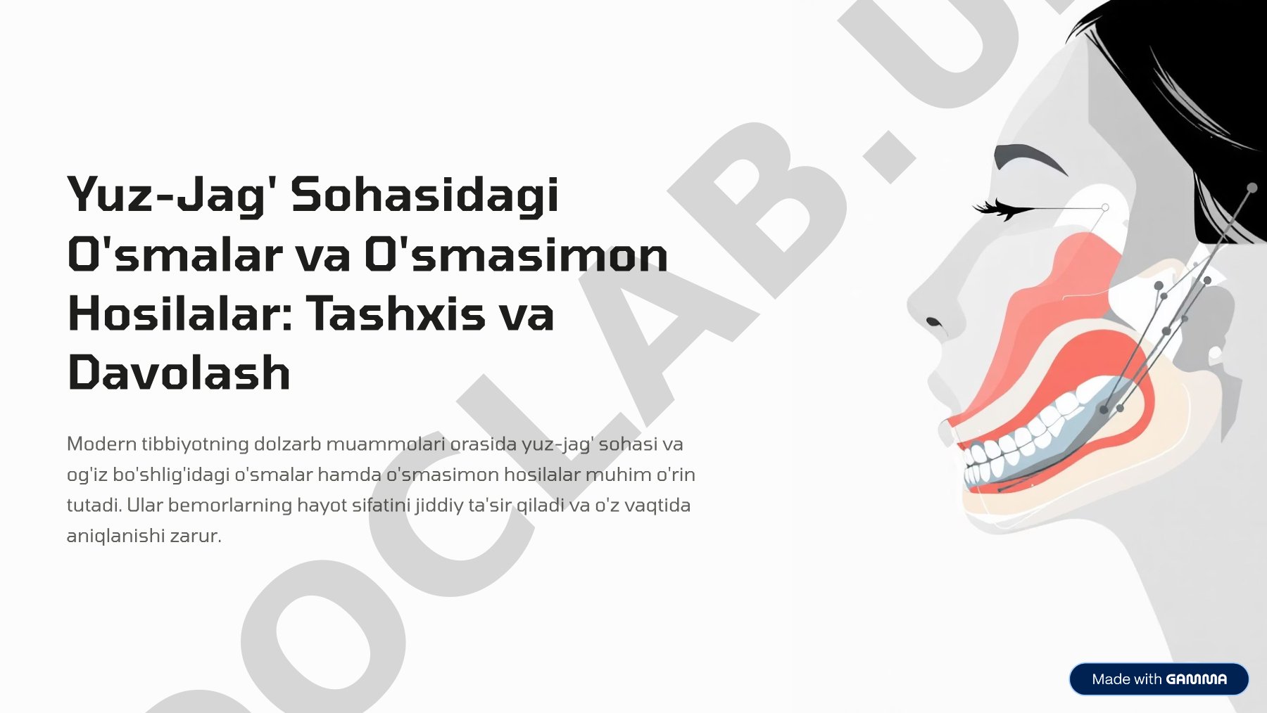 Yuz-Jag' Sohasidagi O'smalar va O'smasimon Hosilalar: Tashxis va Davolash