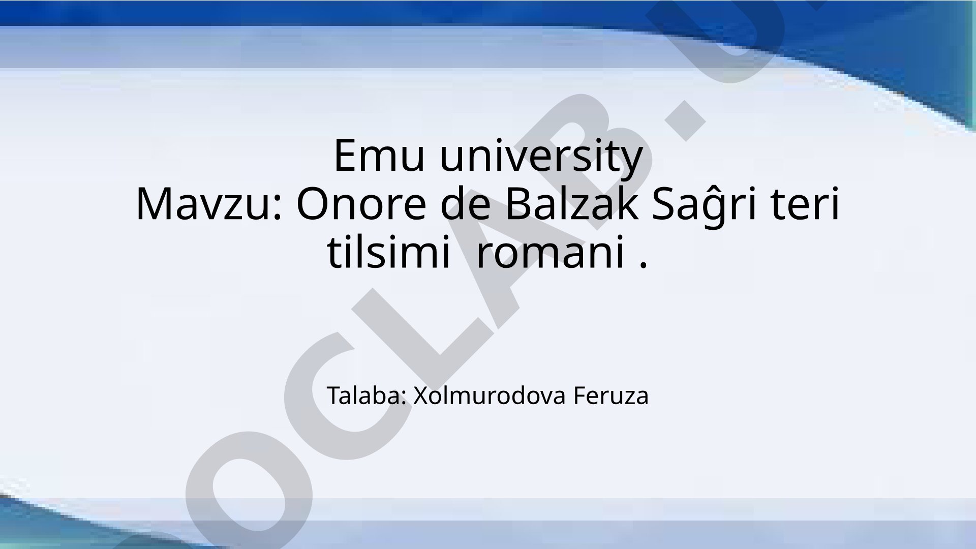 Onore de Balzak Saĝri teri tilsimi romani