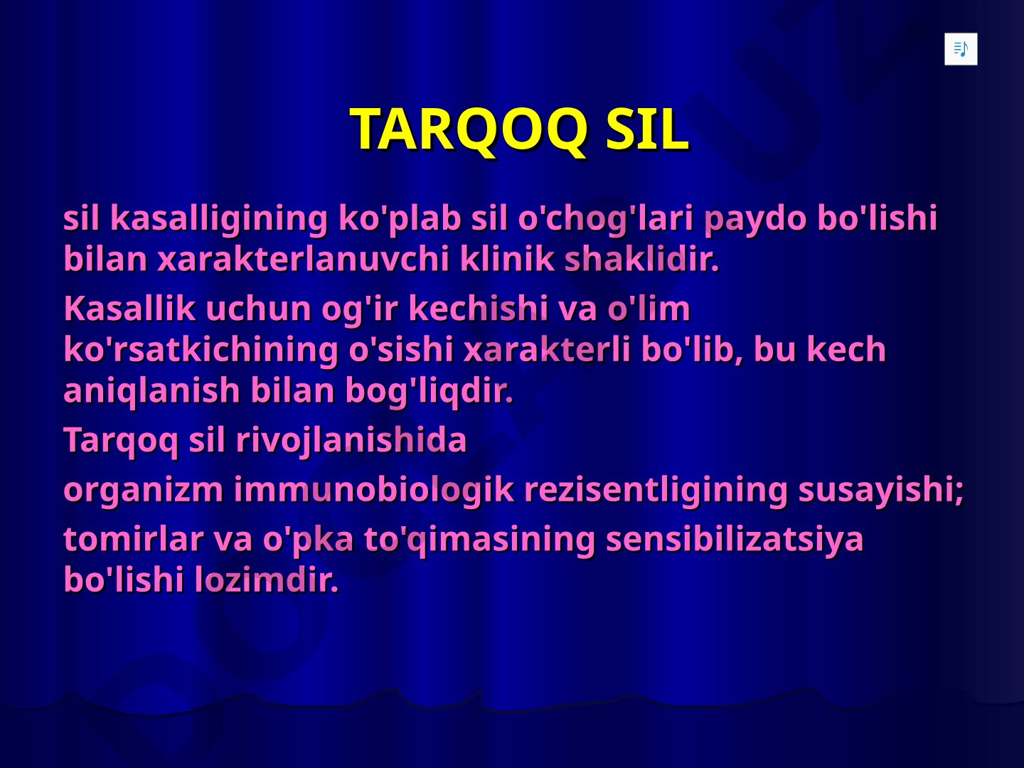 Tarqoq sil kasalligi: klinik shakllari va belgilari