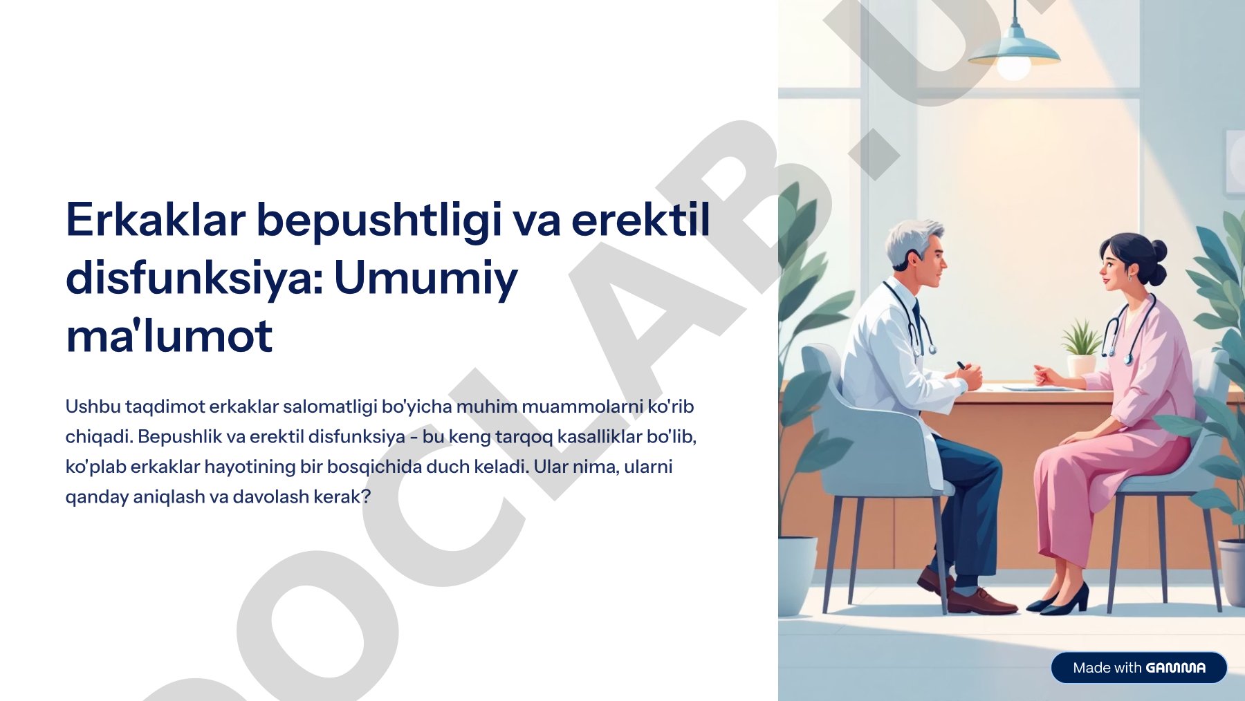 Erkaklar bepushtligi va erektil disfunksiya