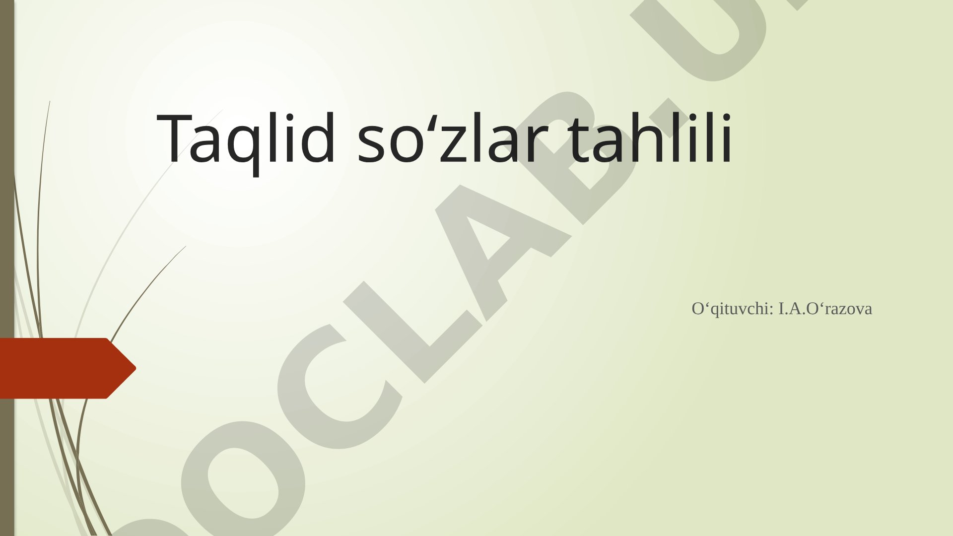 Taqlid so'zlar tahlili