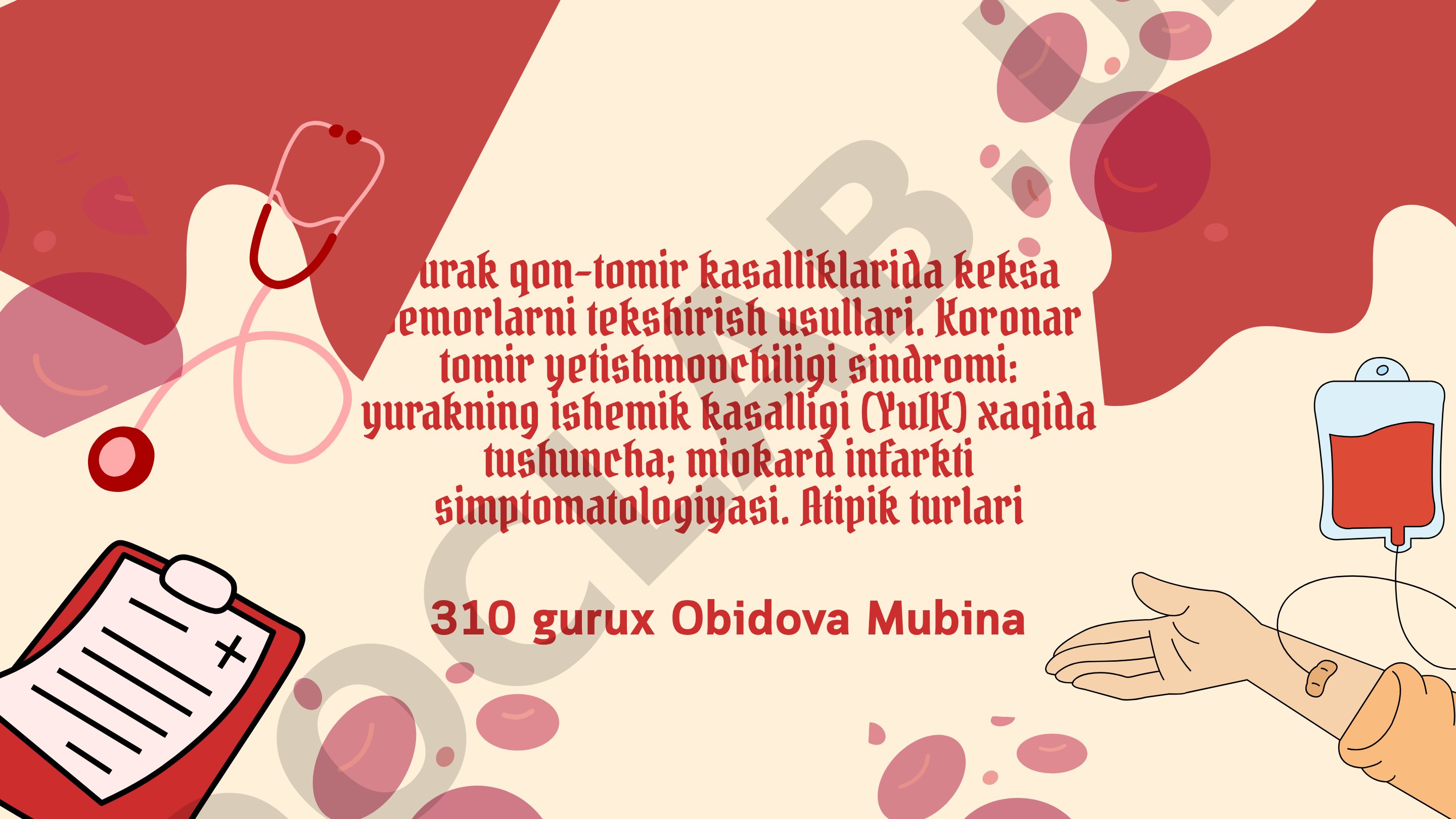 Keksa bemorlarda yurak-qon tomir kasalliklarini tekshirish usullari