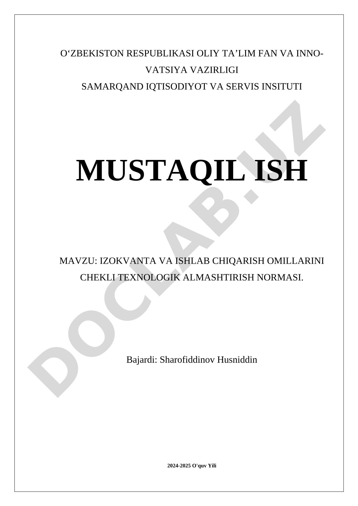 Izokvanta va ishlab chiqarish omillarini chekli texnologik almashtirish normasi