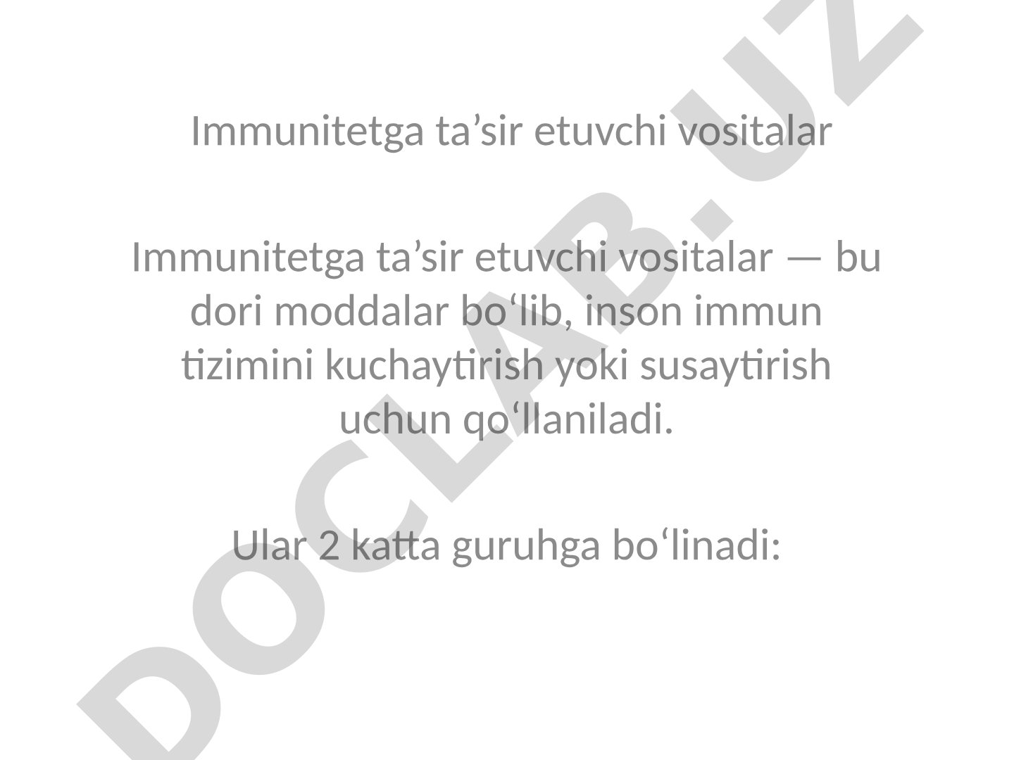 Immunitetga ta'sir etuvchi vositalar