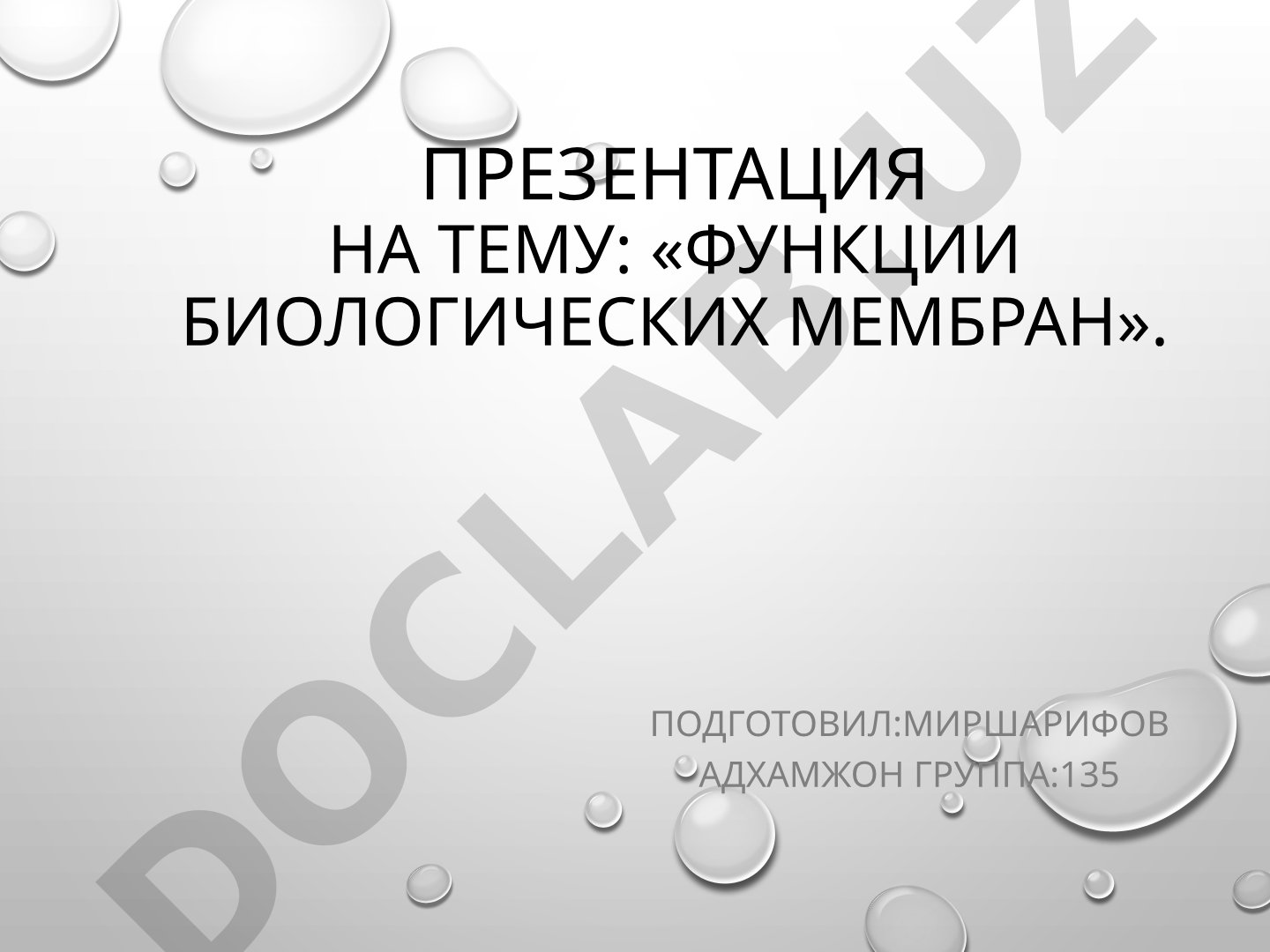 Функции биологических мембран