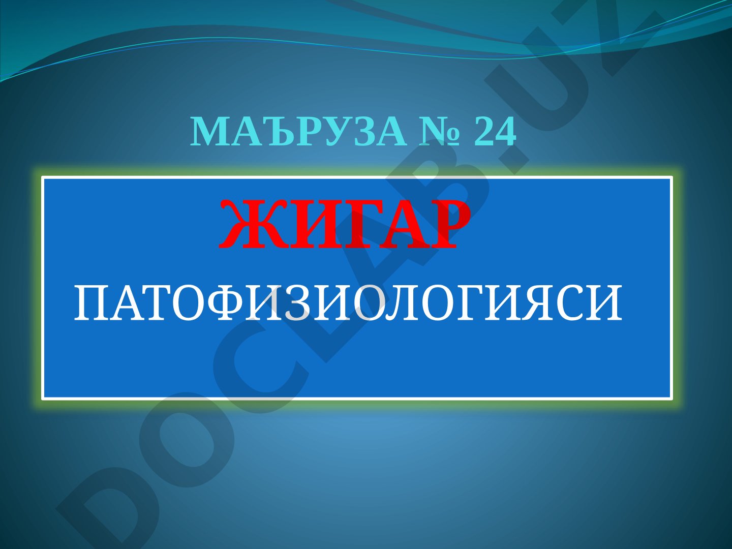 Жигар патофизиологияси