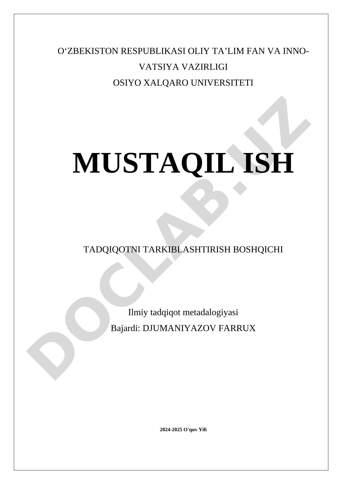 Ilmiy tadqiqot metadalogiyasi