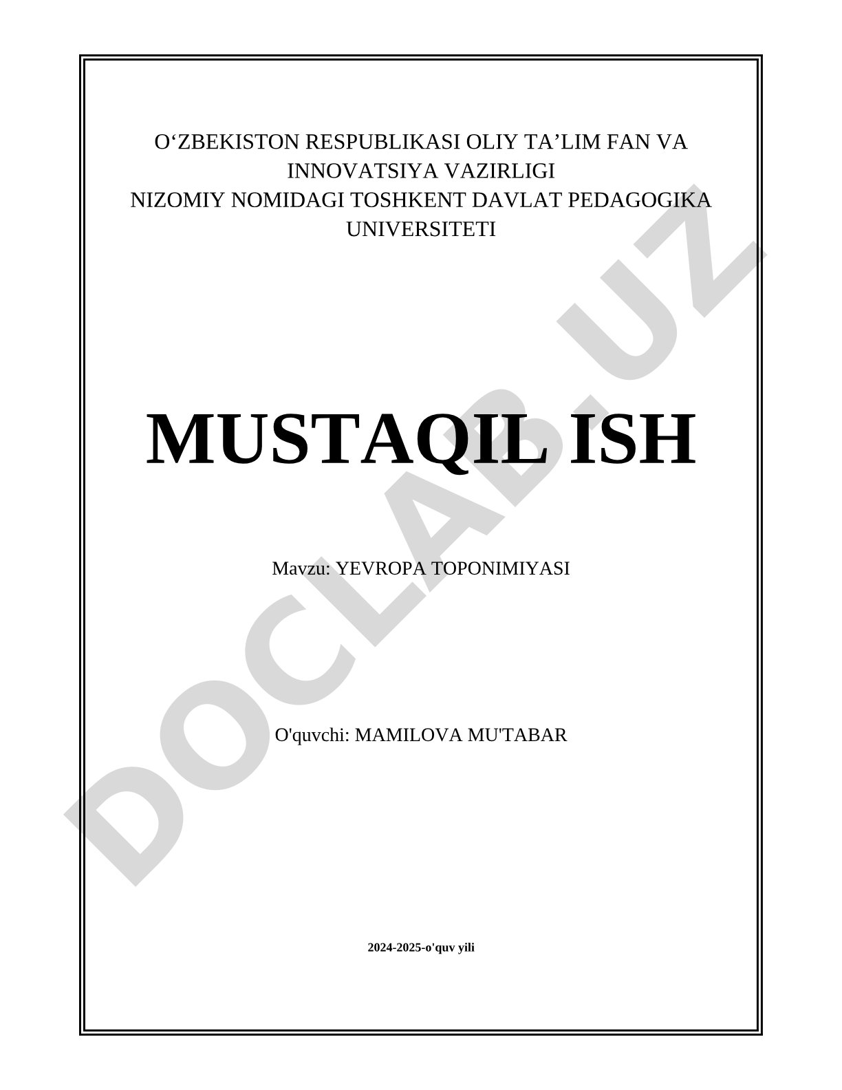 Yevropa toponimiyasi