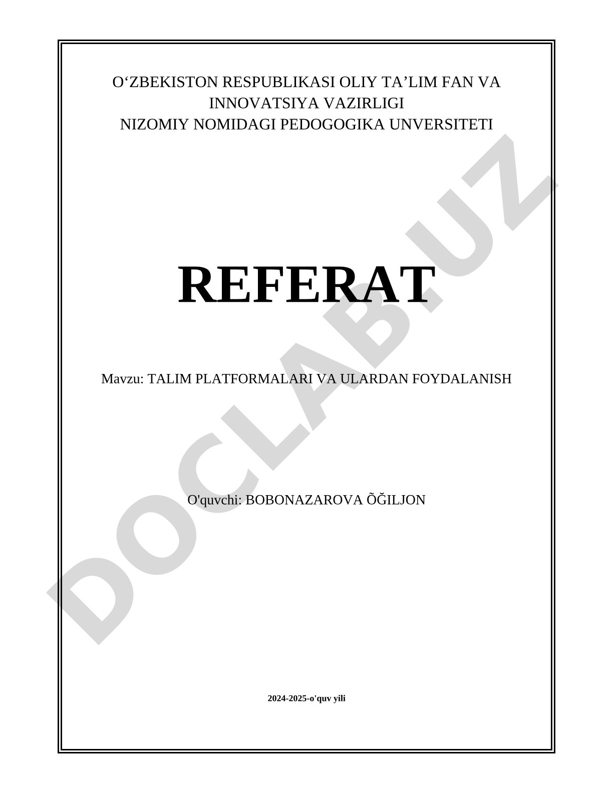 Ta'lim platformalari va ulardan foydalanish
