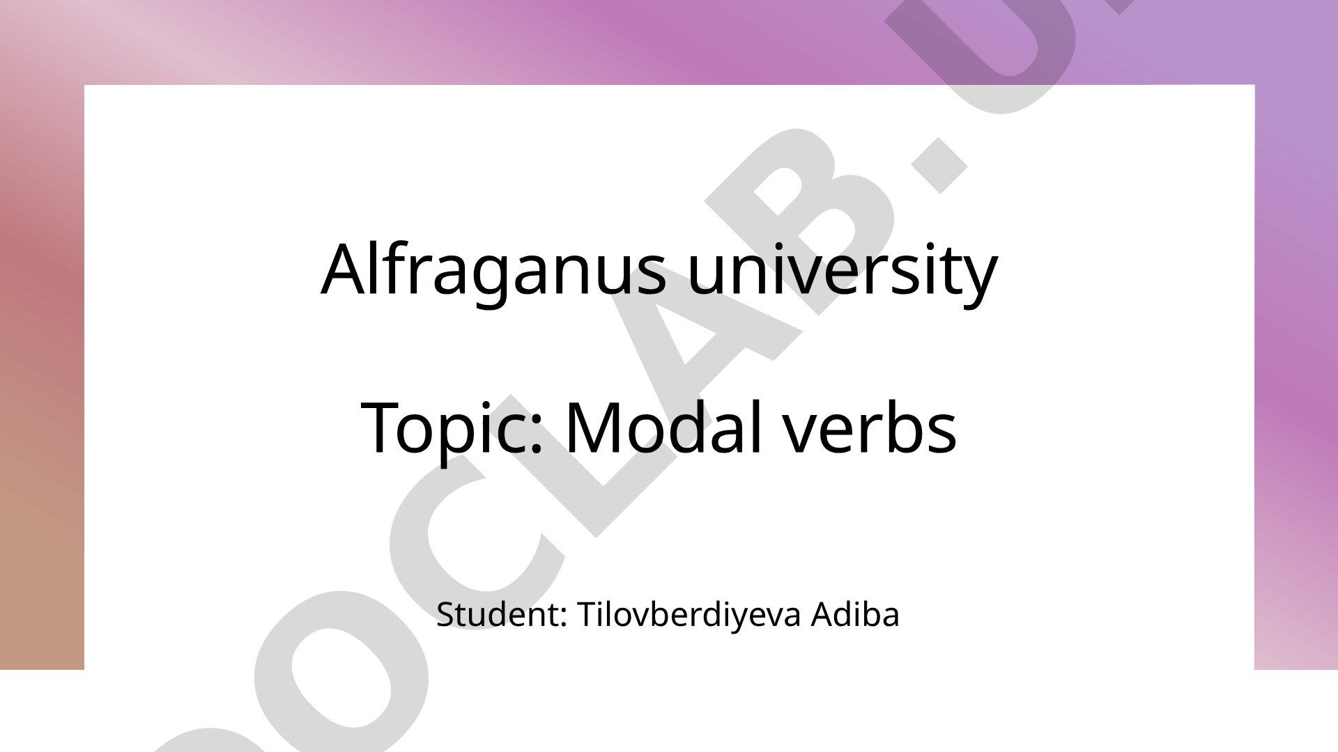 Modal verbs