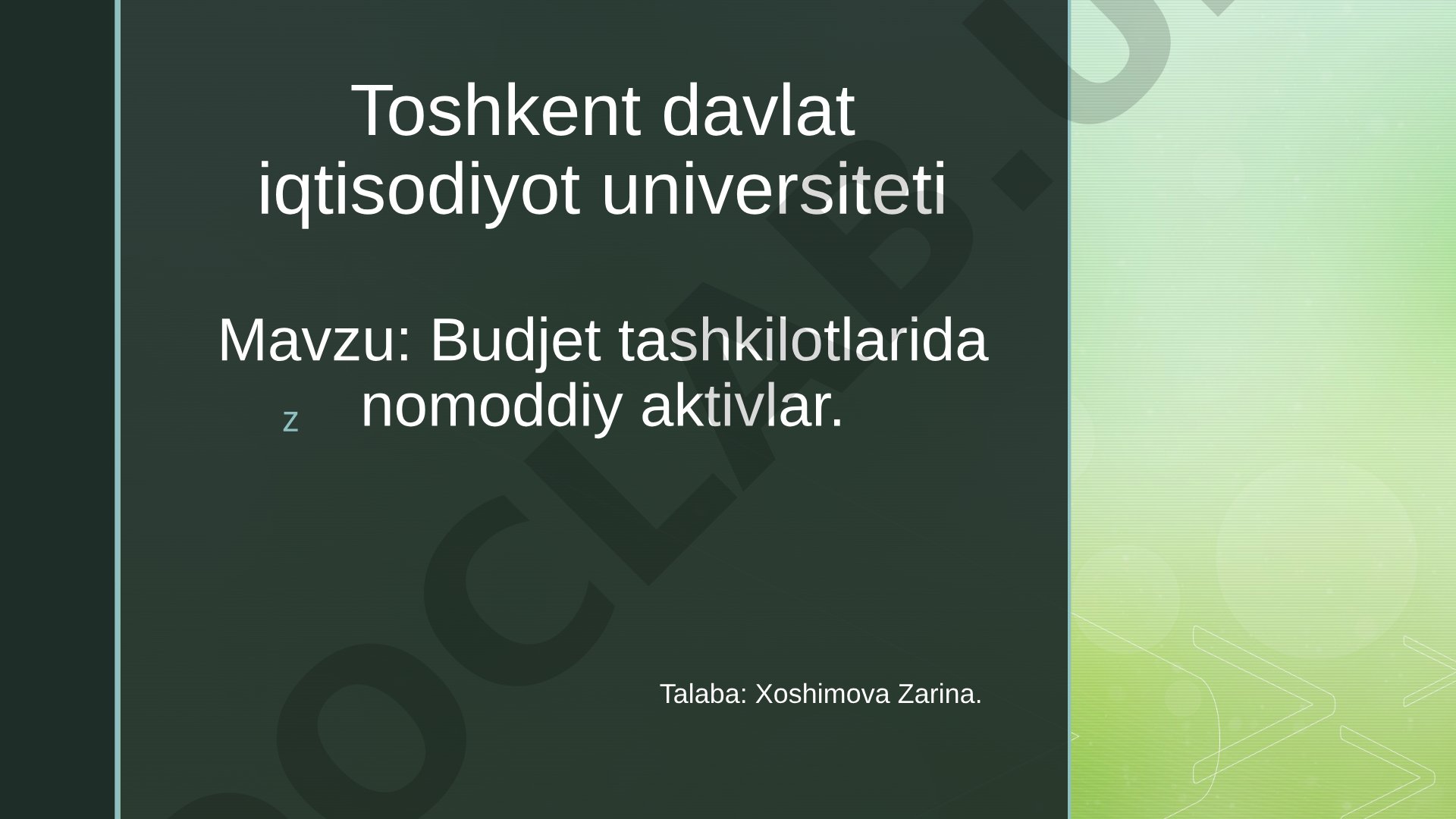Budjet tashkilotlarida nomoddiy aktivlar