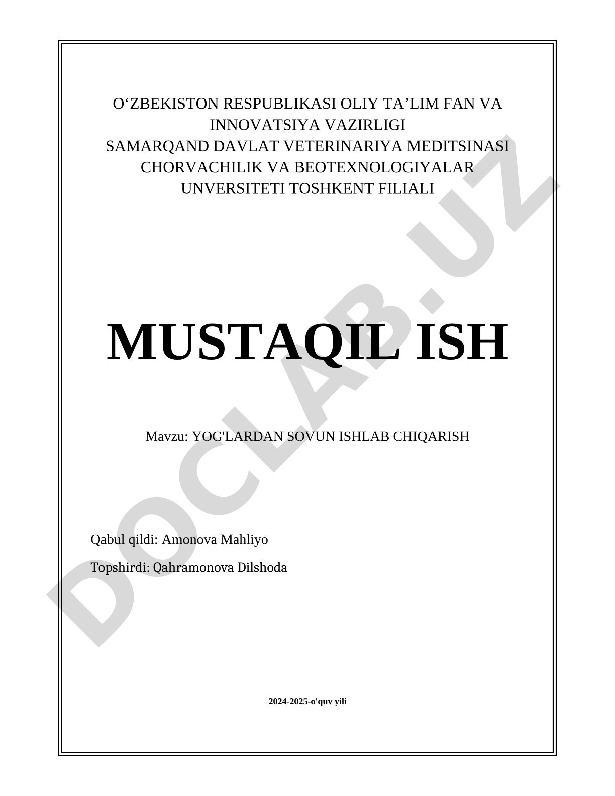 Yog'lardan sovun ishlab chiqarish