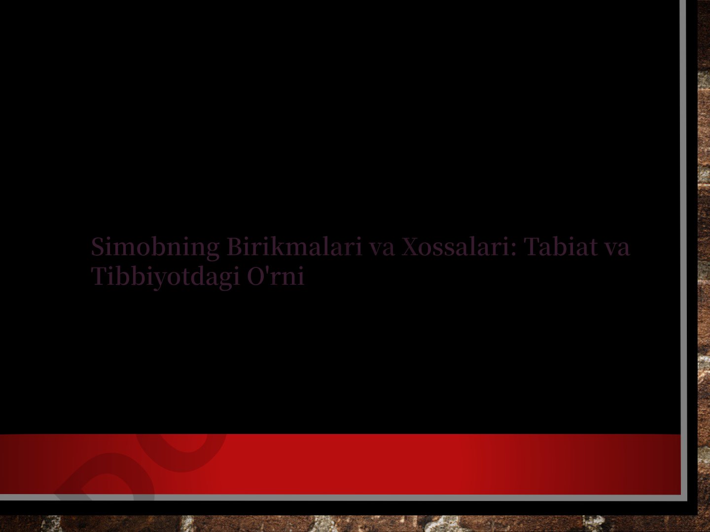 Simobning Birikmalari va Xossalari: Tabiat va Tibbiyotdagi O'rni