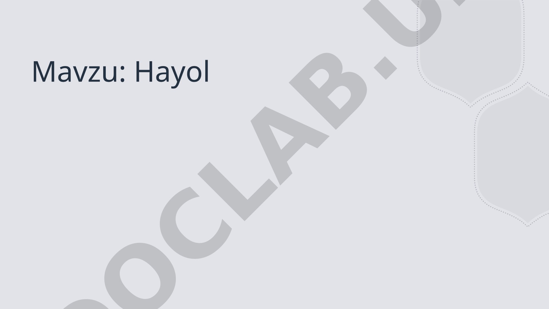 Hayolning madaniy va shaxsiy ahamiyati va ro'yobga chiqarilishi