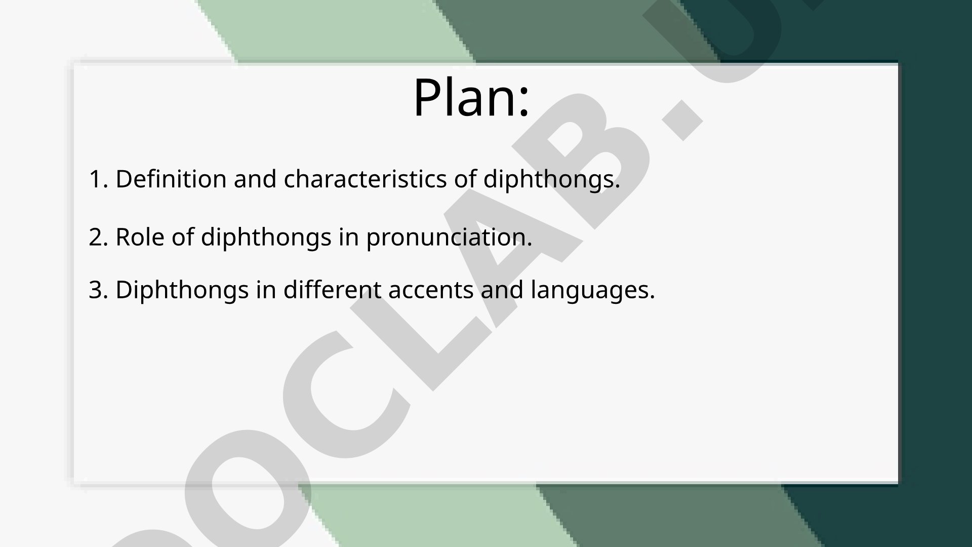 Definition and characteristics of diphthongs in English pronunciation