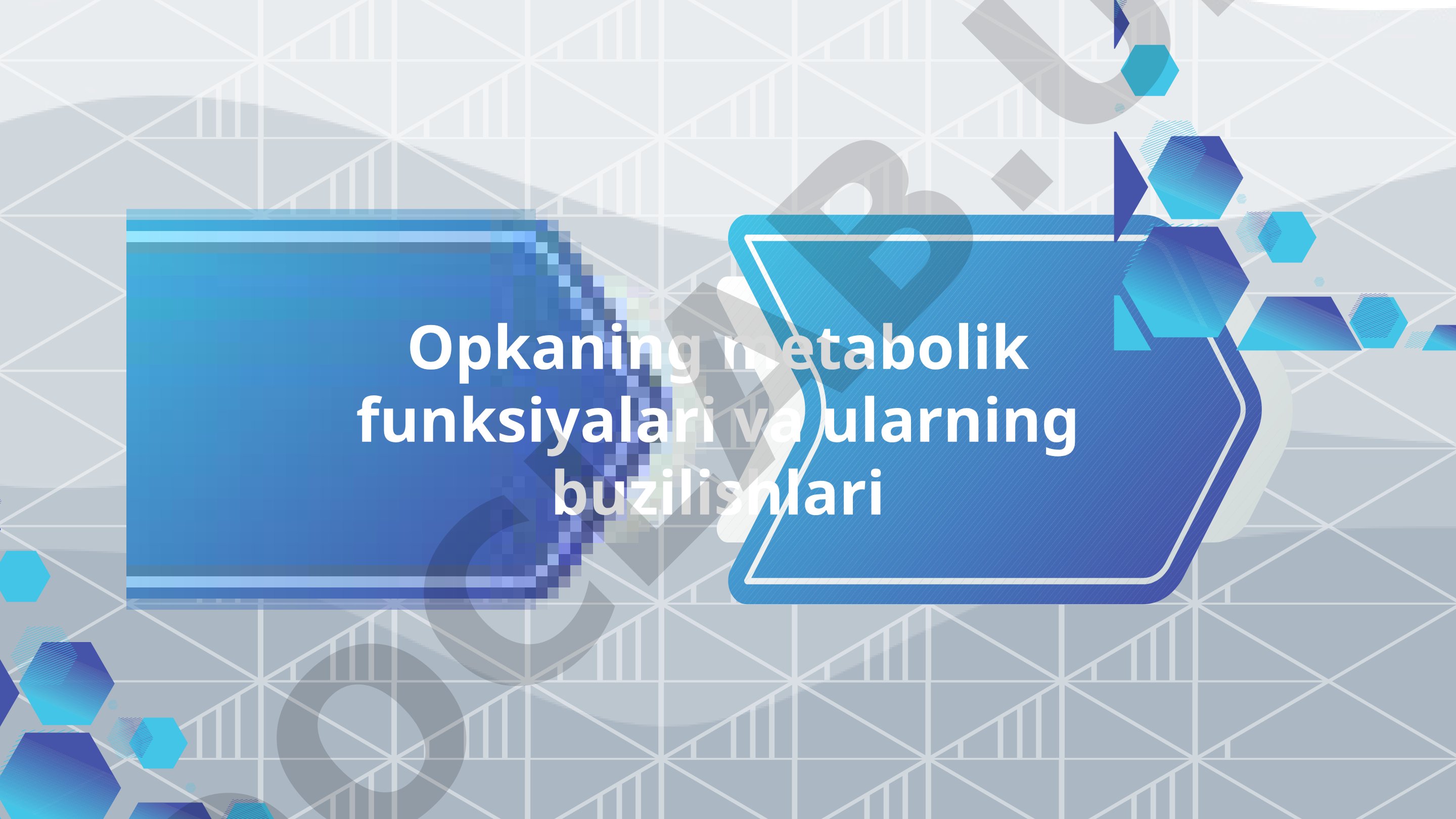 O'pkaning metabolik funksiyalari va ularning buzilishlari