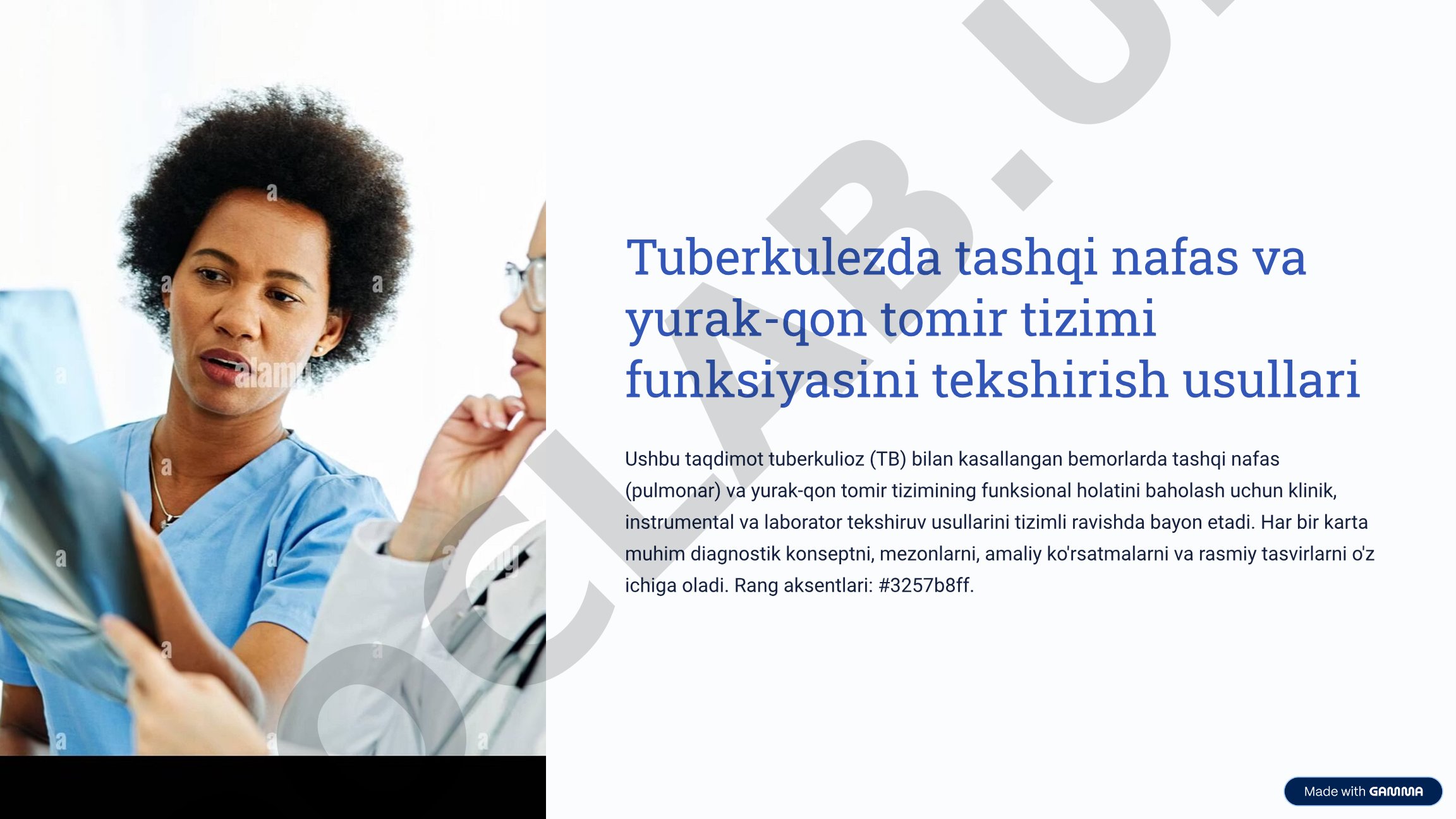 Tuberkulezda tashqi nafas va yurak-qon tomir tizimi funksiyasini tekshirish usullari