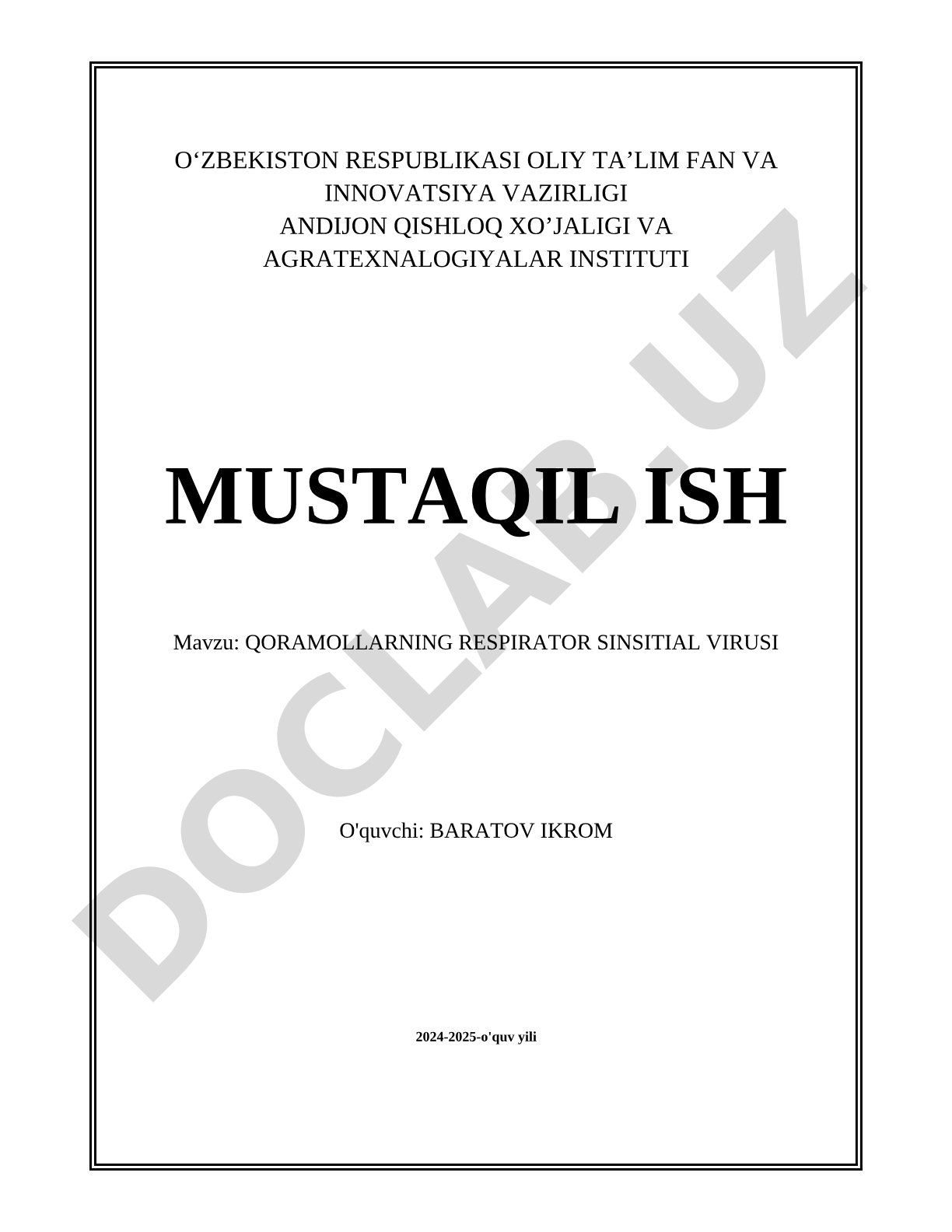 Qoramollarning respirator sinsitial virusi