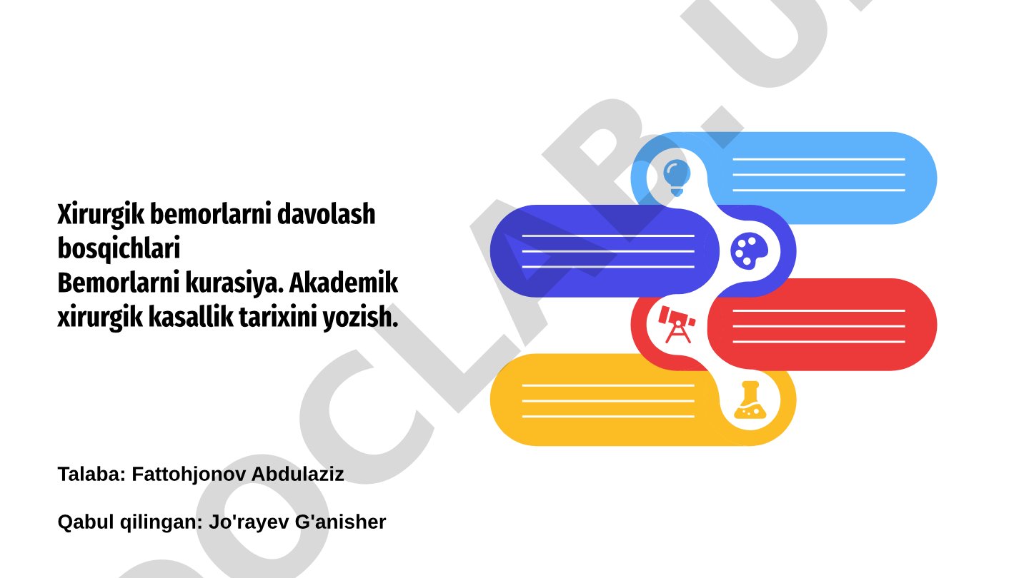 Xirurgik bemorlarni davolash bosqichlari