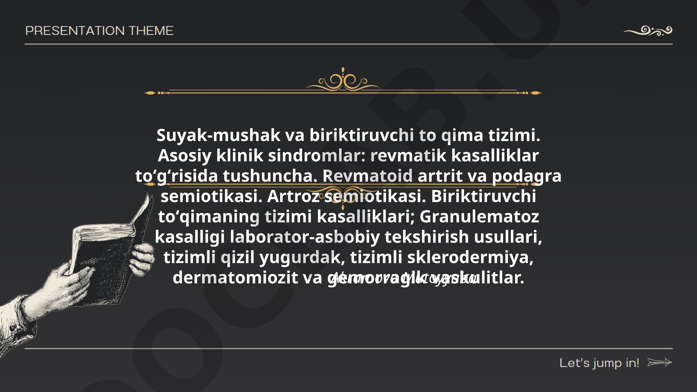 Suyak-mushak va biriktiruvchi to'qima tizimi kasalliklari