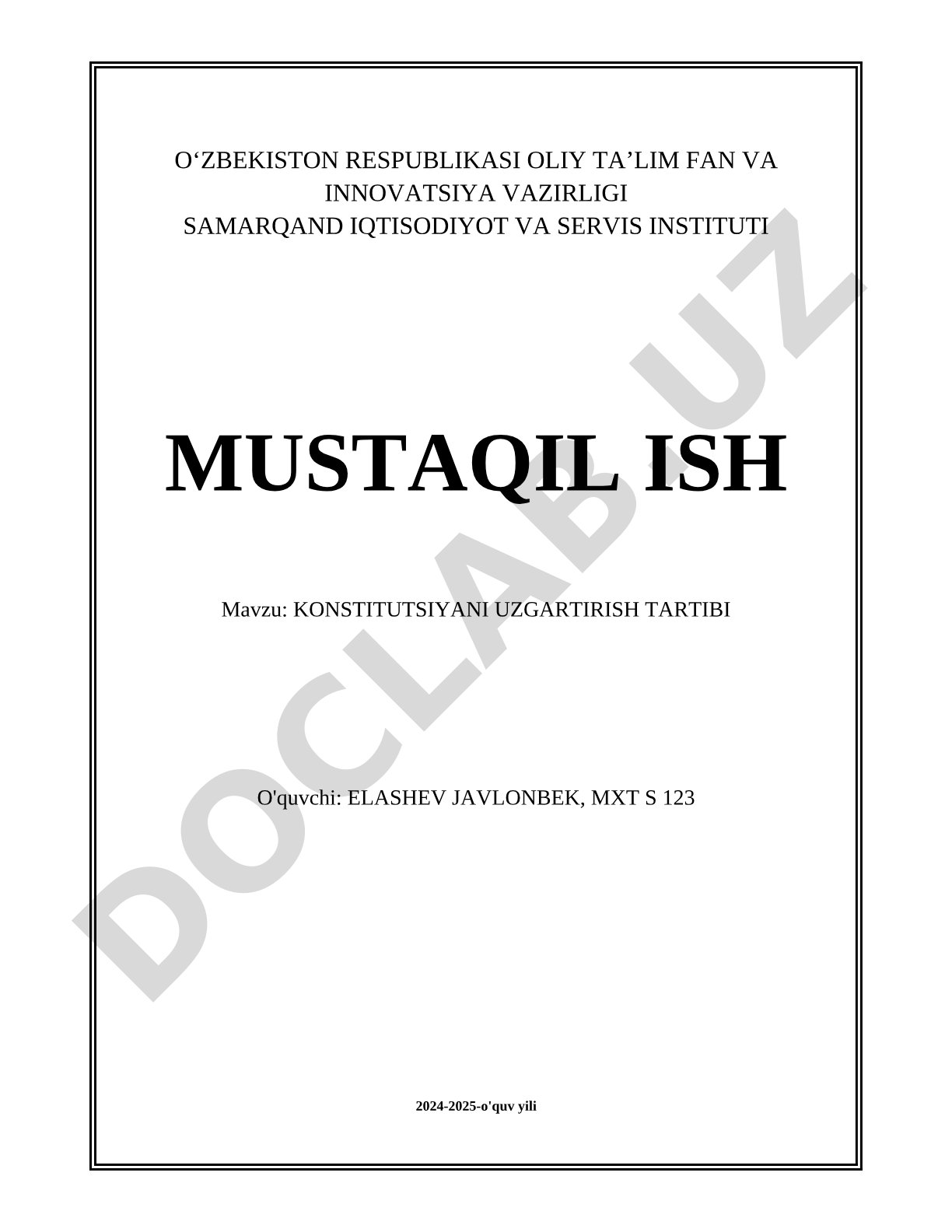 Konstitutsiyani o'zgartirish tartibi