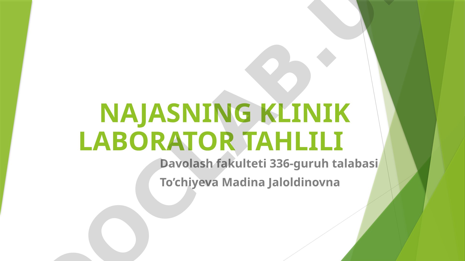 Najasning klinik laborator tahlili