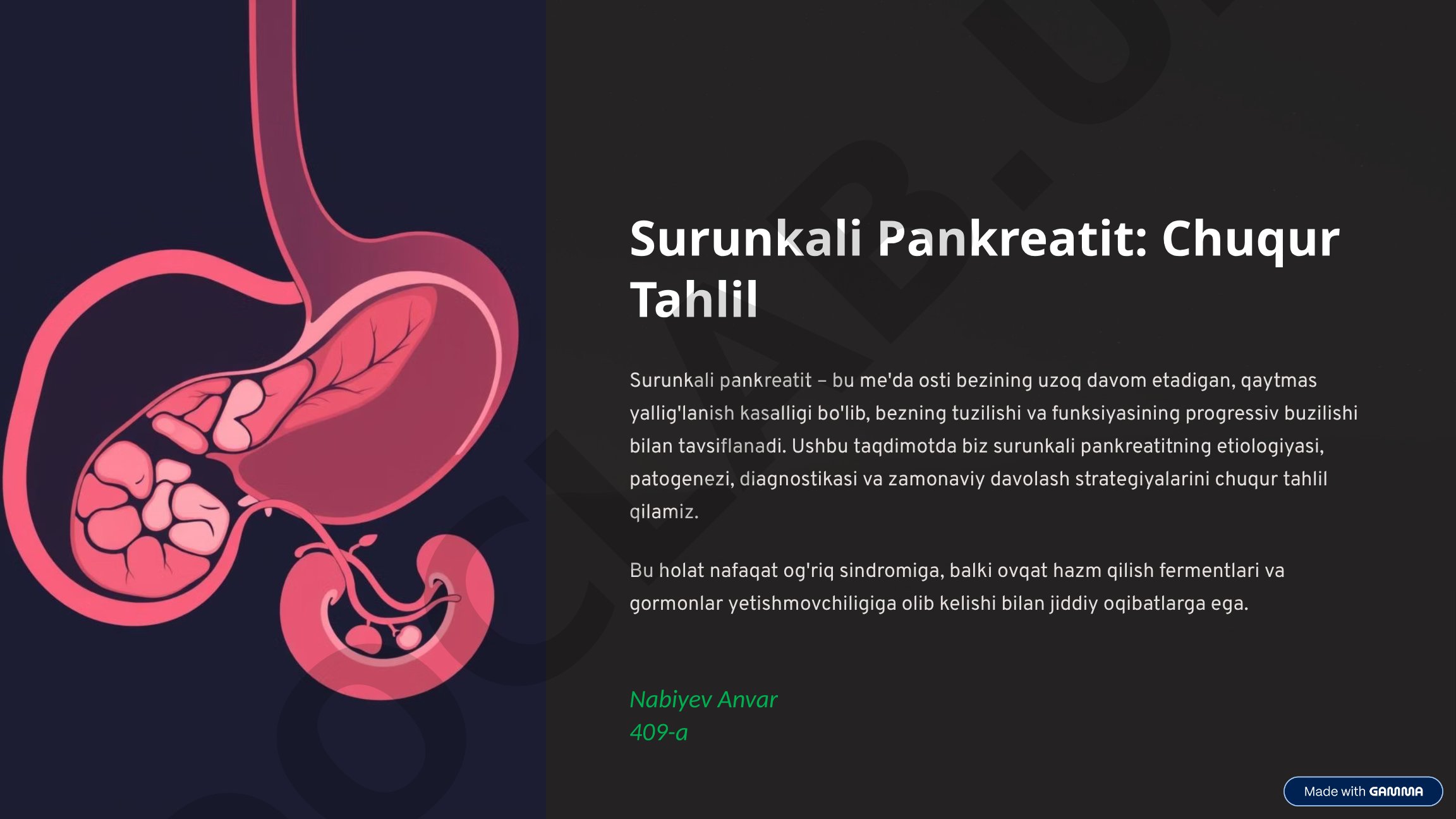 Surunkali Pankreatit: Chuqur Tahlil