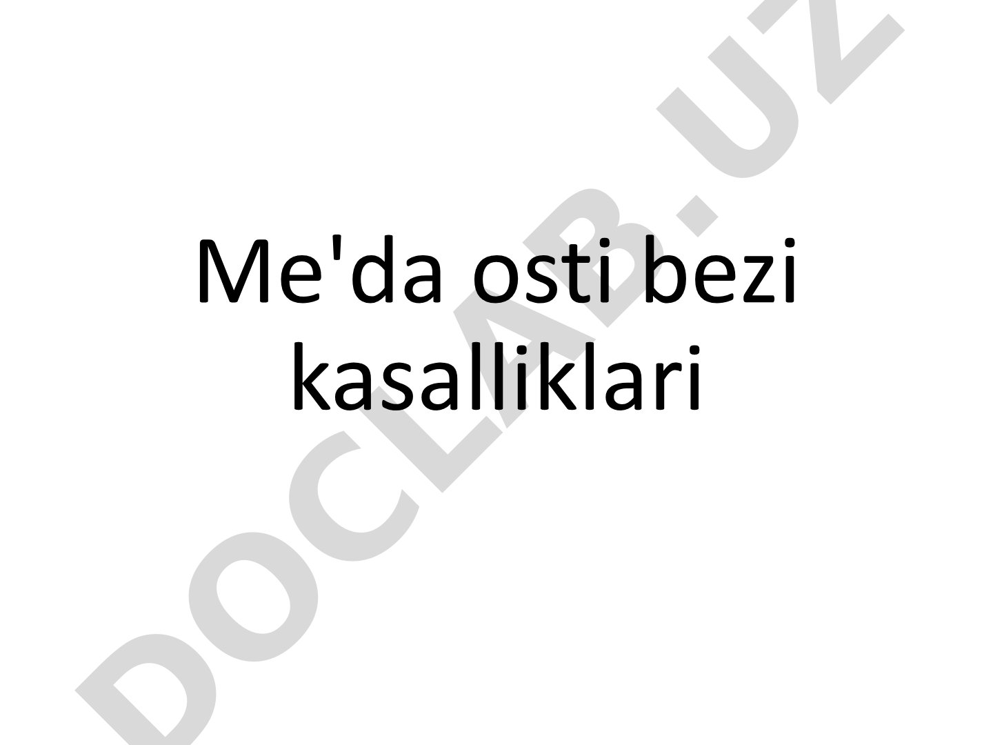 Me'da osti bezi kasalliklari