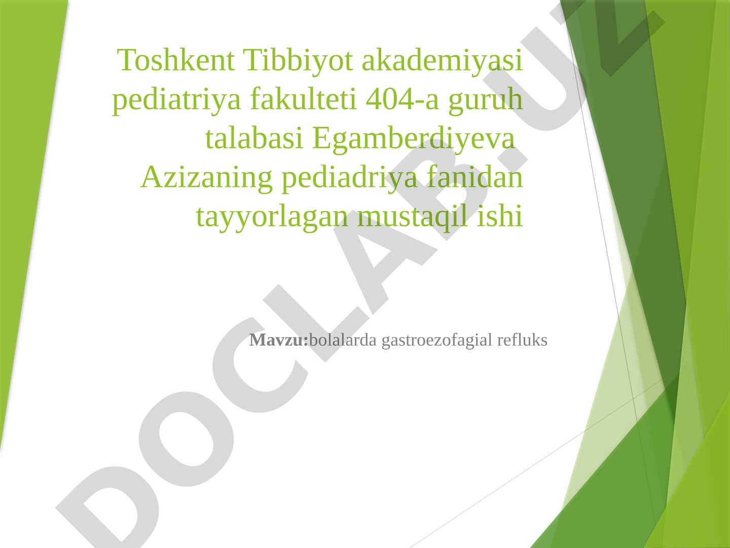 Bolalarda gastroezofagial refluks