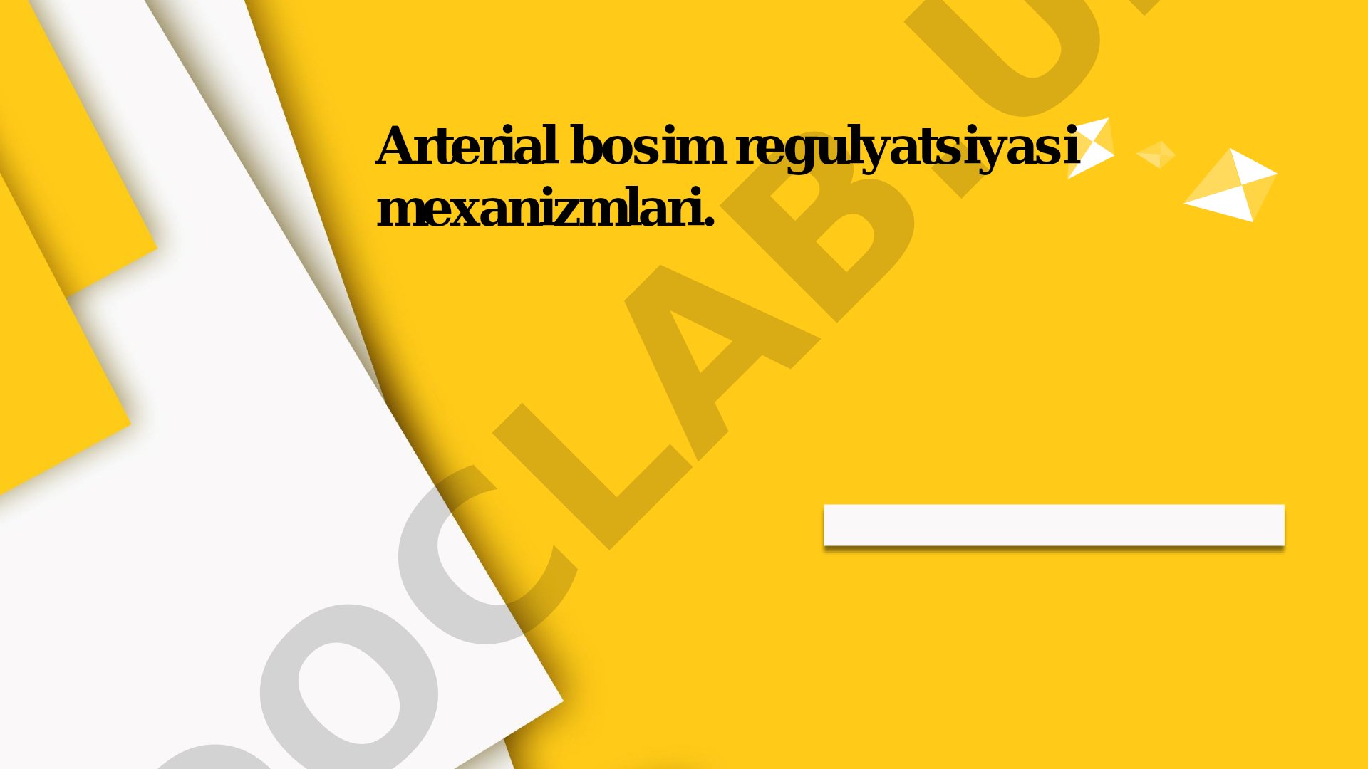 Arterial bosim regulyatsiyasi mexanizmlari