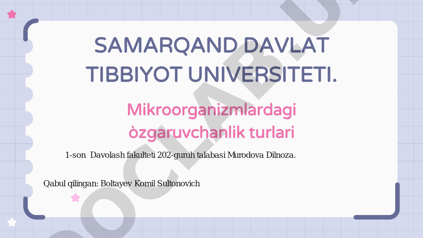 Mikroorganizmlardagi o'zgaruvchanlik turlari