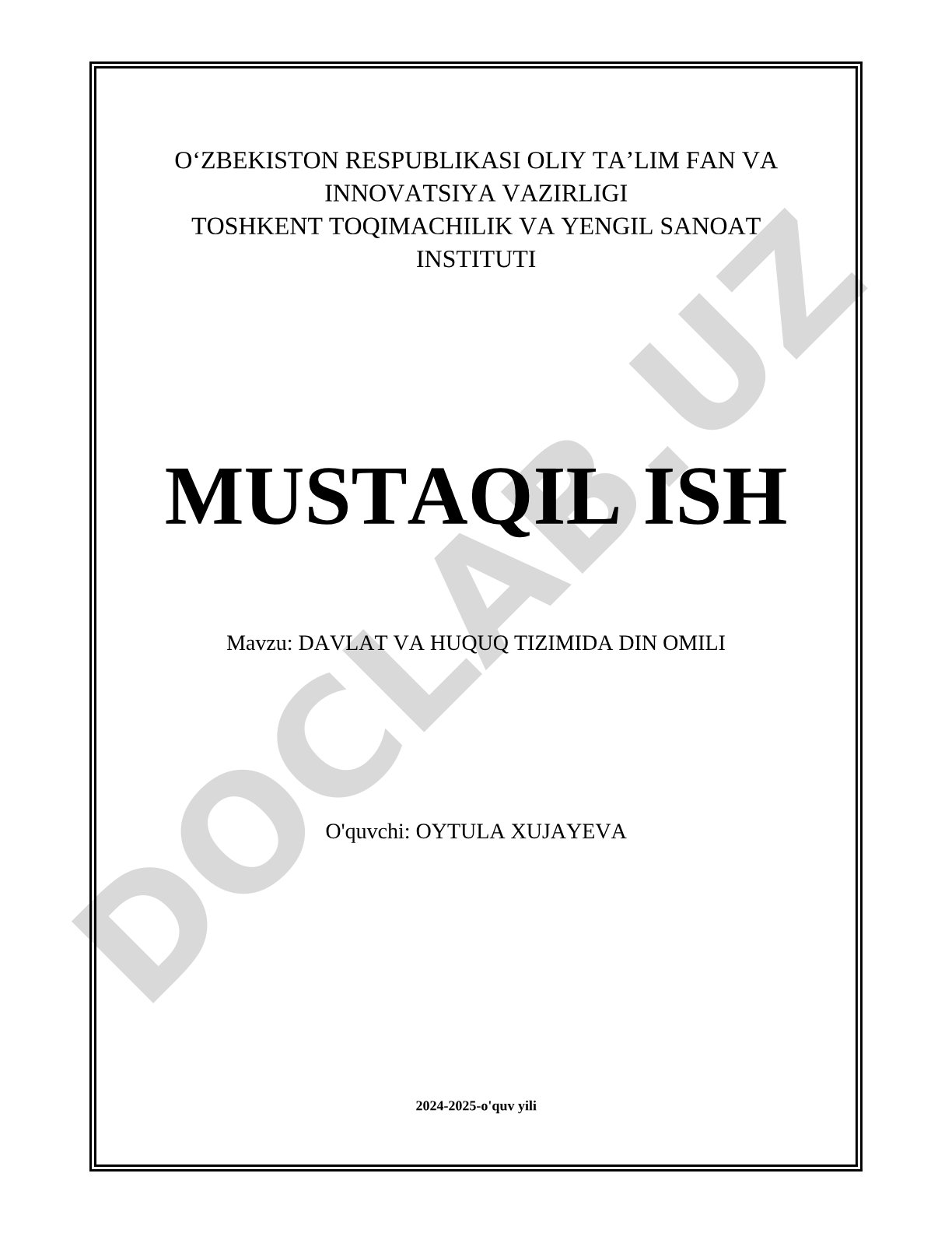 Davlat va huquq tizimida din omili