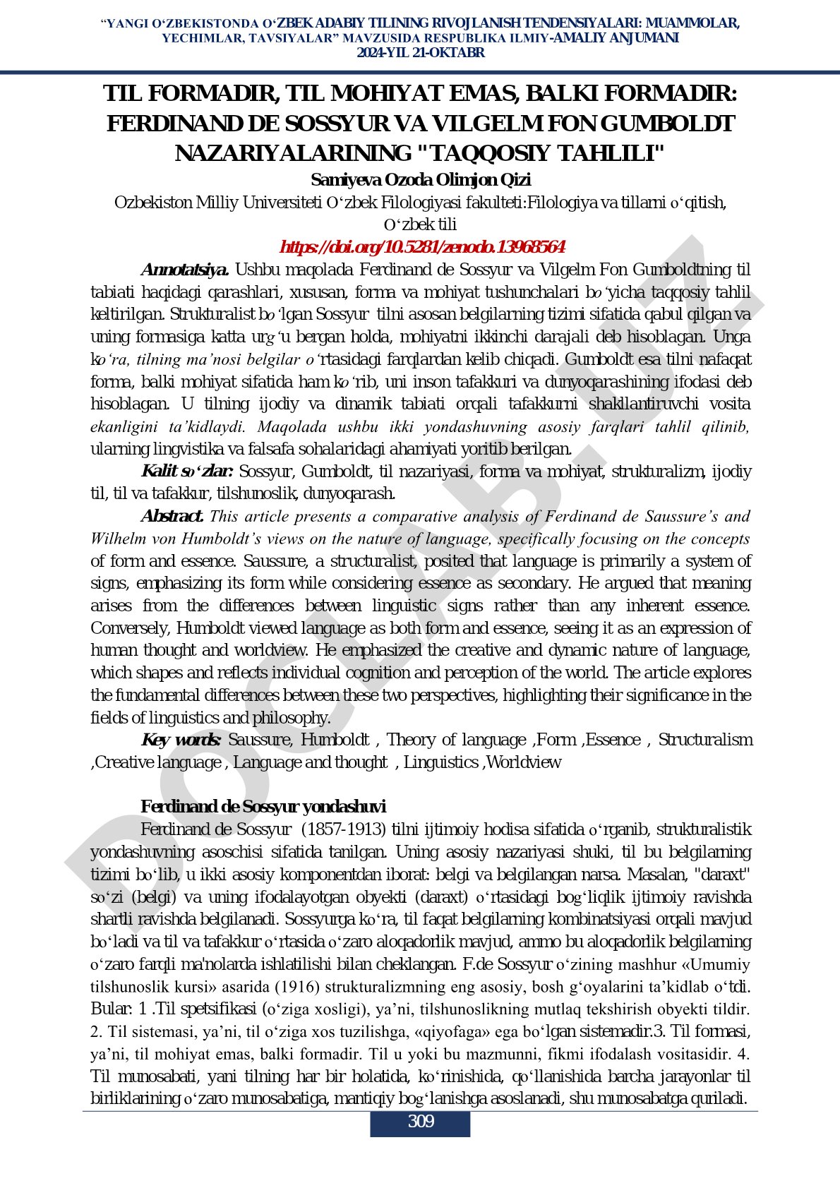 Yangi O‘zbekistonda o‘zbek adabiy tilining rivojlanish tendensiyalari: muammolar, yechimlar, tavsiyalar