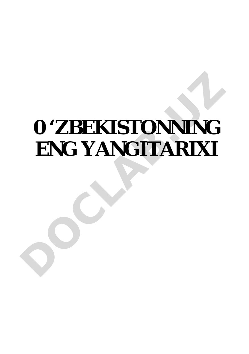 O'zbekistonning eng yangi tarixi
