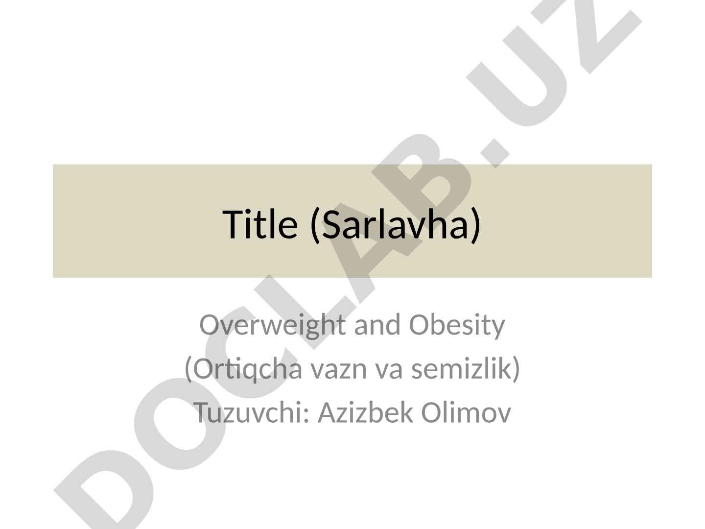 Overweight and Obesity