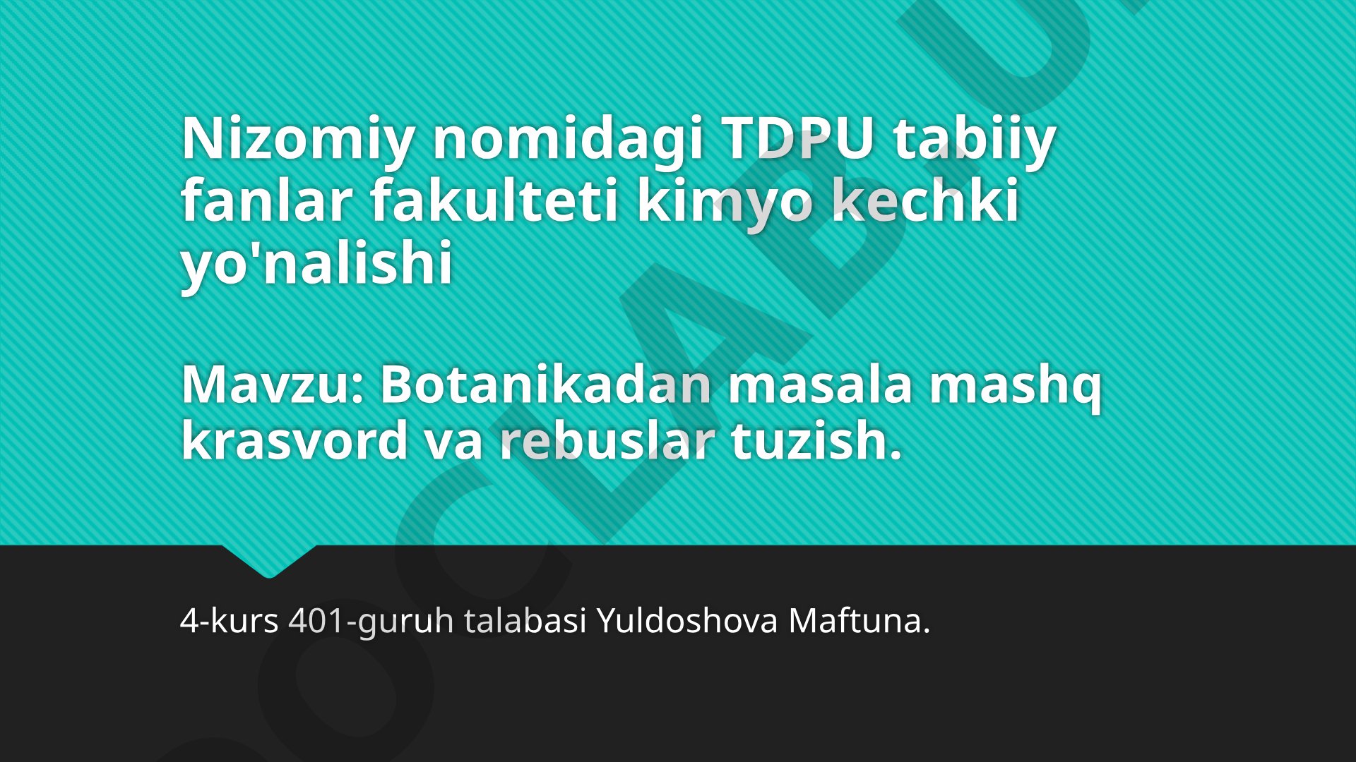 Botanikadan masala mashq krasvord va rebuslar tuzish